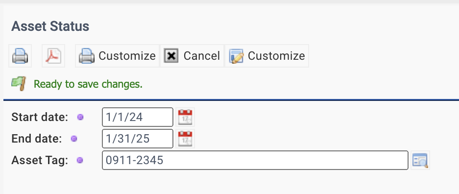 The Latest Iteration of Asset Status Report